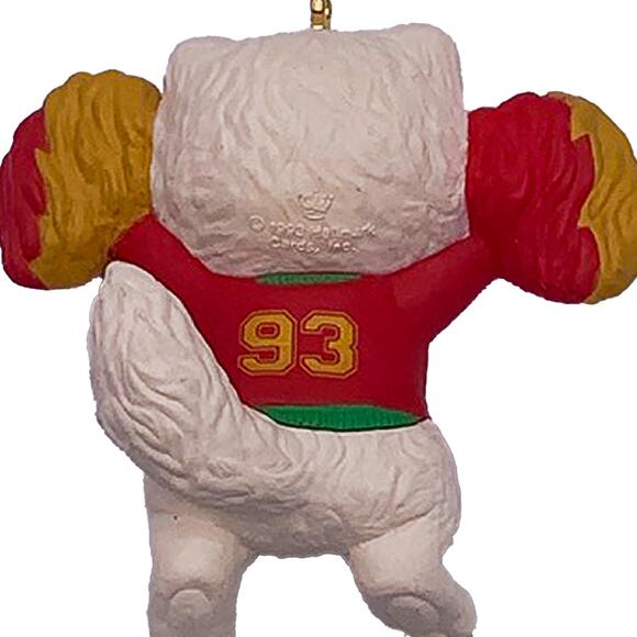 1993 Hallmark Keepsake Super Sister Cheerleader Cat QX554-5 Tree Ornament in Box - Picture 4 of 6